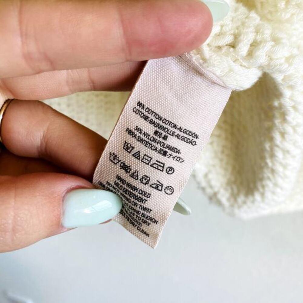 Free People XS cream cutout chunky knit Crop Sweater - Picture 5 of 6